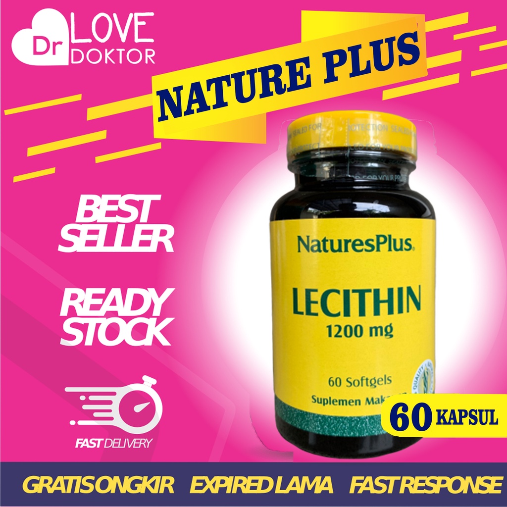 NATURE'S NATURES NATURE PLUS LECITHIN 1200MG 1200 MG LESITIN KESEHATAN JANTUNG FUNGSI OTAK 60 KAPSUL