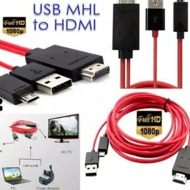kabel HDMI MHL micro usb to HDMI - Merah