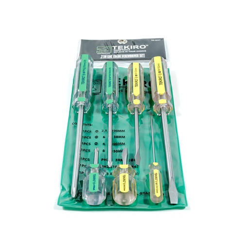 TEKIRO IN LINE COLOR SCREWDRIVER SET 7 PCS / OBENG IN LINE 7PCS