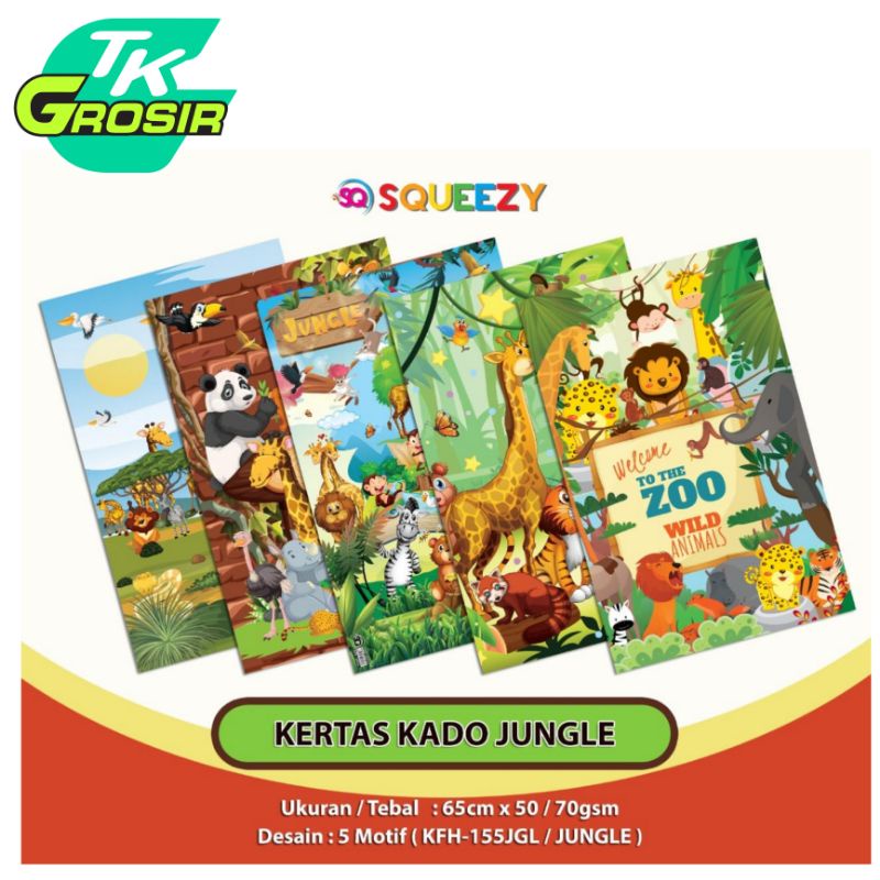 

10 PCS KERTAS KADO SQUEZZY JUNGLE