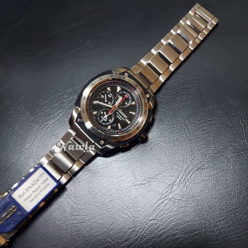 Seiko Quartz SNAD47P1 Chronograph Alarm - Jam Tangan Pria SNAD47