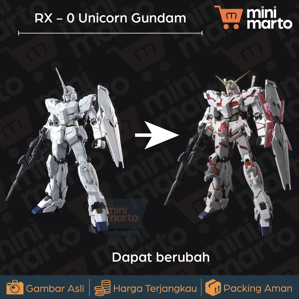 Bandai Gundam RX - 0 Unicorn HD Color + Cage - Minimarto