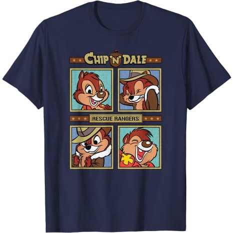 Baju Kaos Dewasa Chip and Dale Rescue Rangers Squares T-Shirt Pakaian Fashion Atasan Distro Remaja L