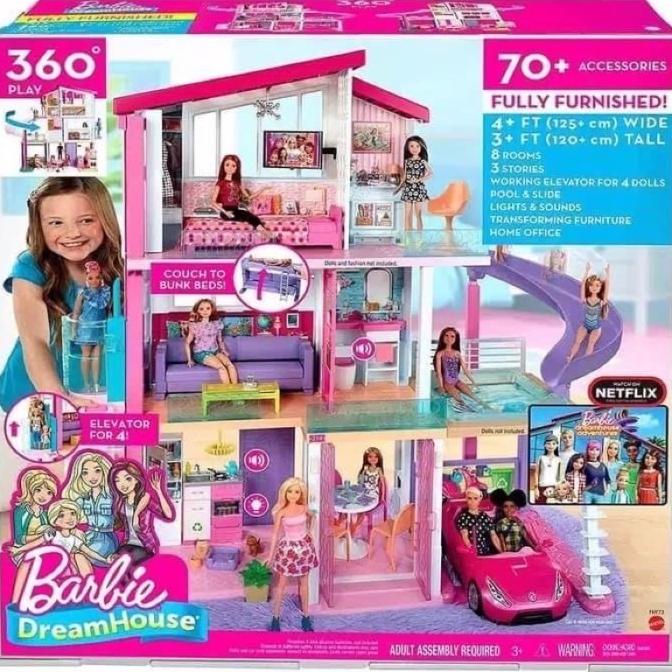 Rumah Boneka Barbie DreamHouse 3 Lantai - Mainan Rumah Anak barbie stock ada