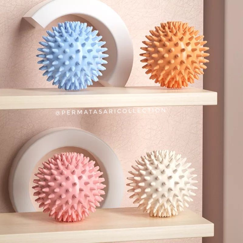 Bola Alat Pijat Kesehatan Refleksi Kaki Tangan Badan Duri Massage Ball Olahraga Gym Sport Biru