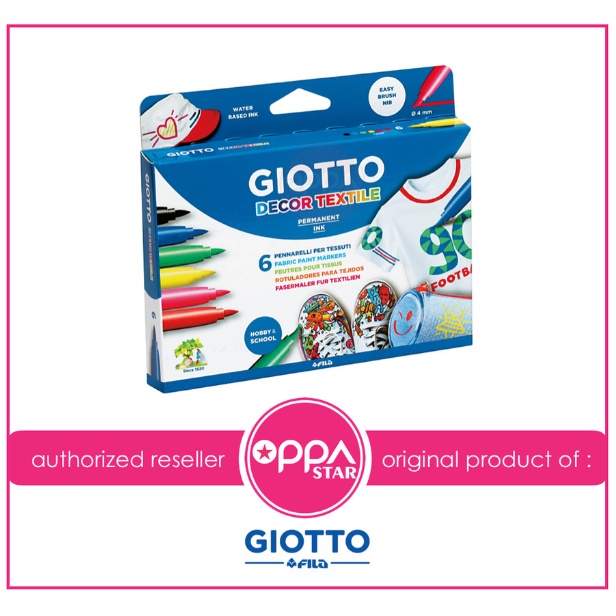 

Spidol Kain / Marker Kain / Giotto Decor Textile Set 6 warna
