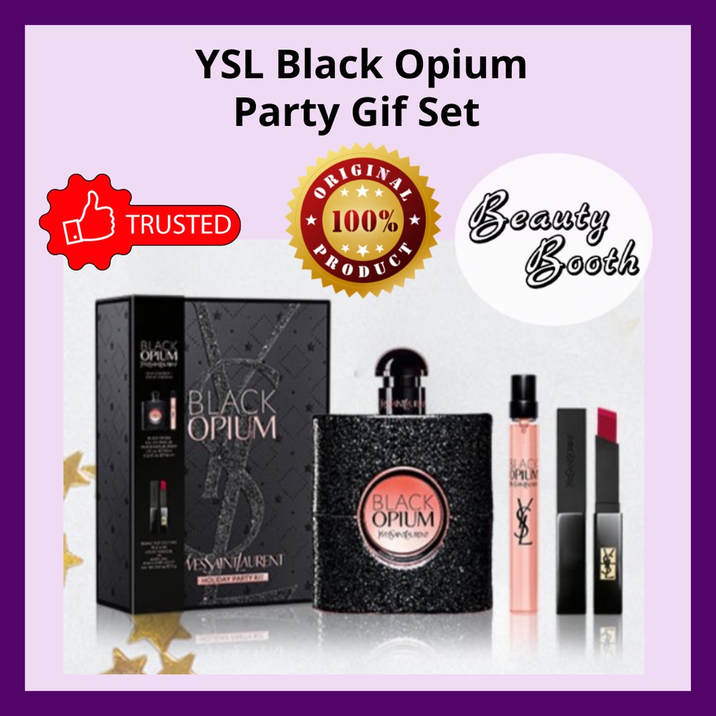 YSL Black opium Gif Set Free Pouch | Black Opium Party Set | Holiday Set