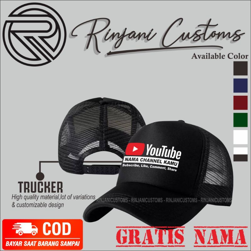 TOPI JARING CHANEL YOUTUBE GRATIS NAMA CHANEL KAMU-TOPI YOUTUBE CHANEL BISA BAYAR DI TEMPAT