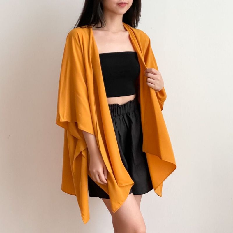 Yorin Outer Batwing Crinkle Airflow Tanpa Lengan