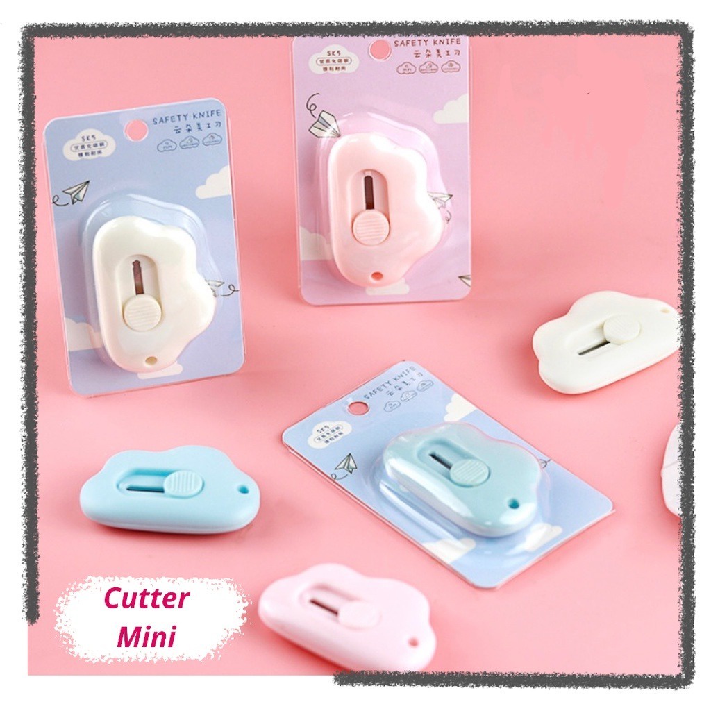 Cutter Mini Karakter Awan Pisau Pemotong Mini Kater Pembuka Paket Cutter Kecil CUTTER KATER CUTER VIRAL