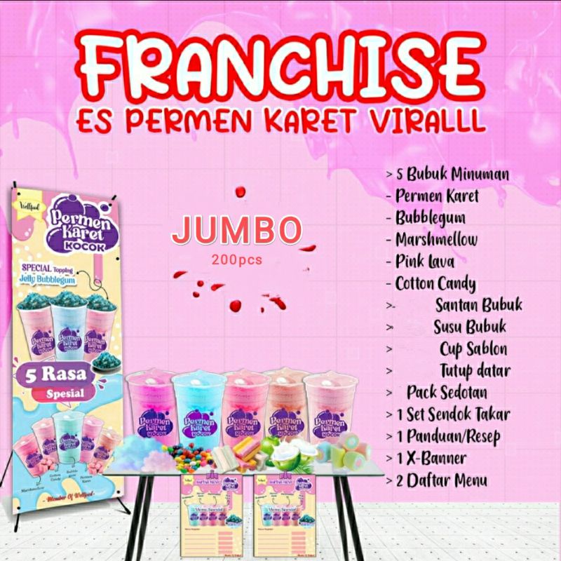 Usaha Minuman Kekinian Murah, Usaha Minuman Es permen karet JUMBO