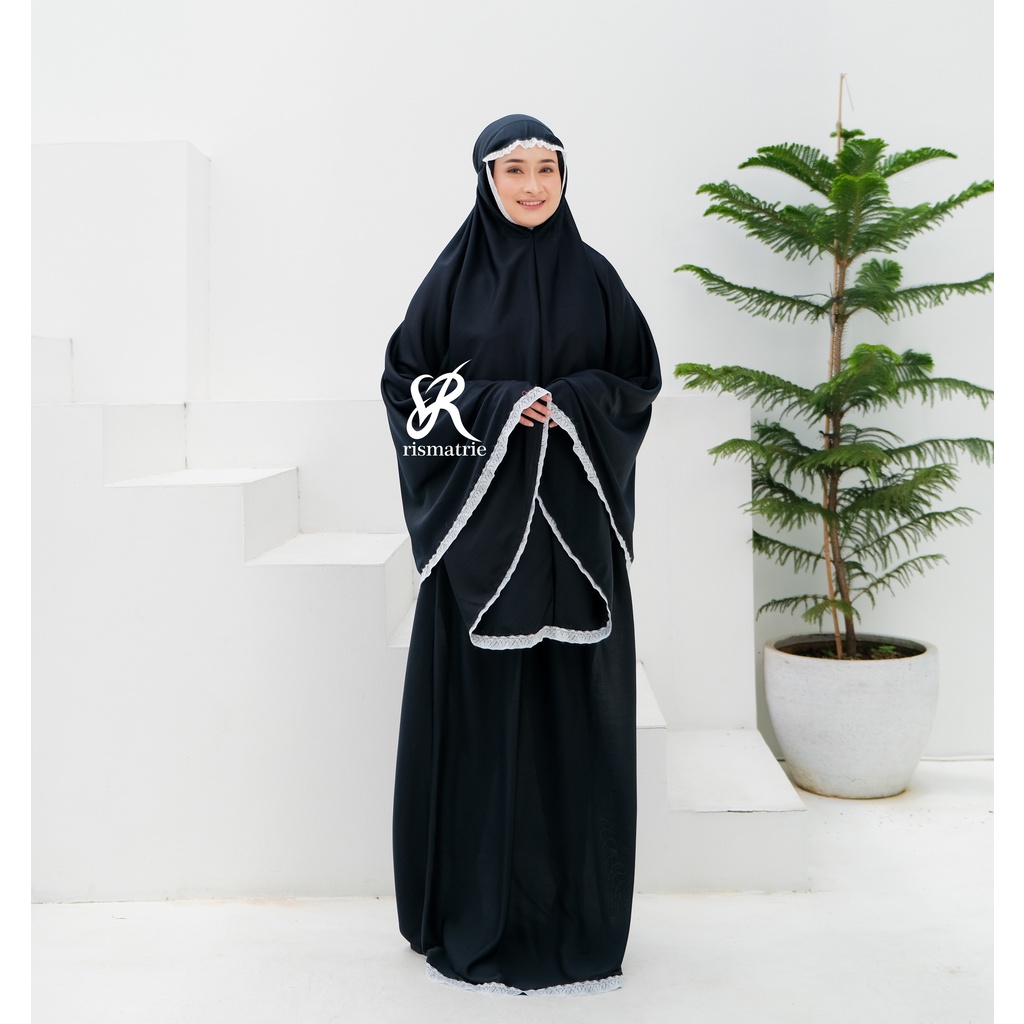MUKENA AMPLOP JUMBO Mukena travel Renda Premium MUKENAH TRAVELING MUKENA TR Mukenah hyget higet Rismatrie JUMBO Hyget Polos All Siza Free Tas Traveling-Mukena Amplop Hitam