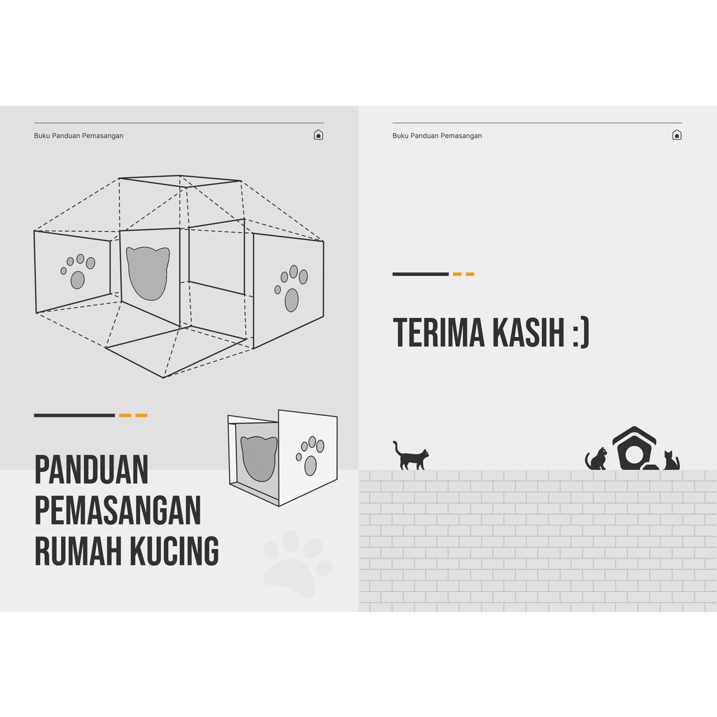 Rumah kucing / Cat House / Dog House / Rumah Anabul / Knockdown / Rumah kucing Premium FEZONE