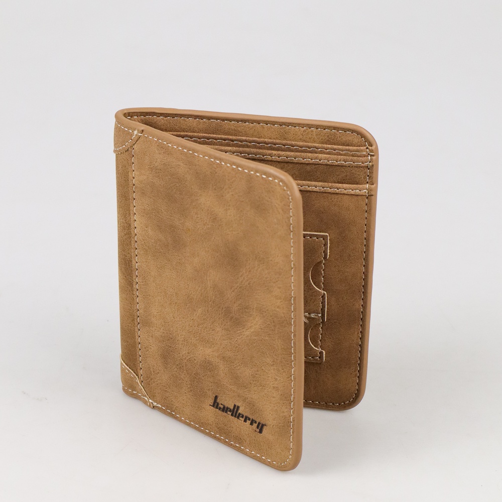 Dompet Kulit Pria Bahan Nubuck Model Vertical - OMFH38BR Brown