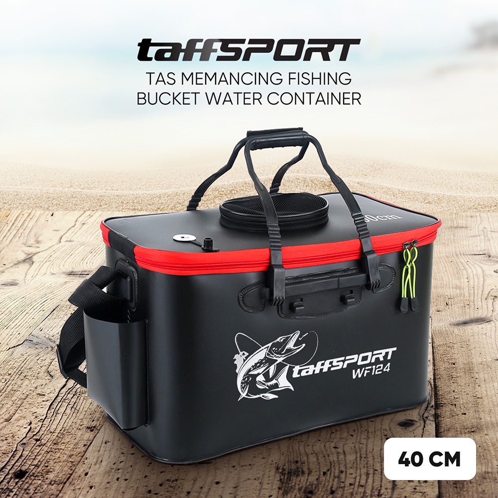 Tas Perlengkapan Mancing Ember Lipat Portable Fishing Bucket Camping Water Container 40 CM - WF124 - Black DOSE01BK