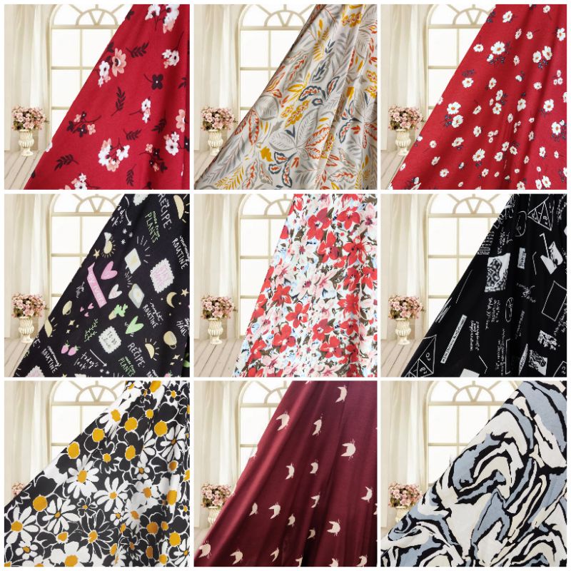 kain katun rayon premium harga 0,5 meter / kain rayon viscose / kain rayon / rayon / rayon premium / rayon viscose / viscose / kain katun / katun / kain katun motif / kain santung / santung / rayon pajamas / bahan pajamas rayon