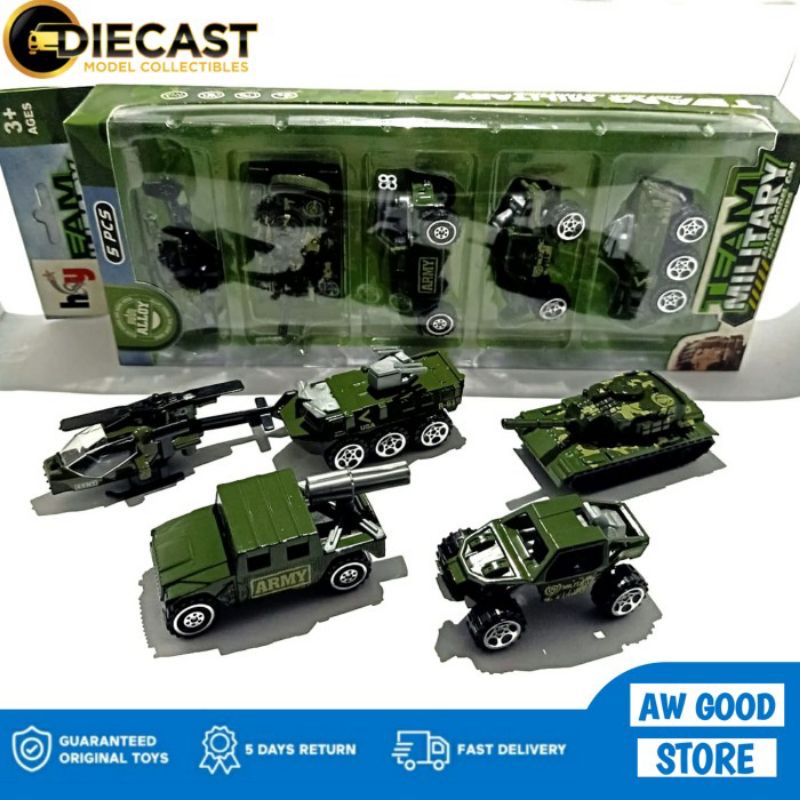 Set Diecast Kendaraan Tempur Alloy - Mainan Diecast Truk Militer Edukasi Anak
