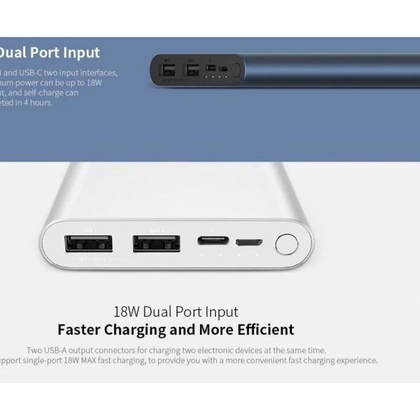 Mi Powerbank 3 Fast Charge 10000mAh 18W Power Bank - Varian 2