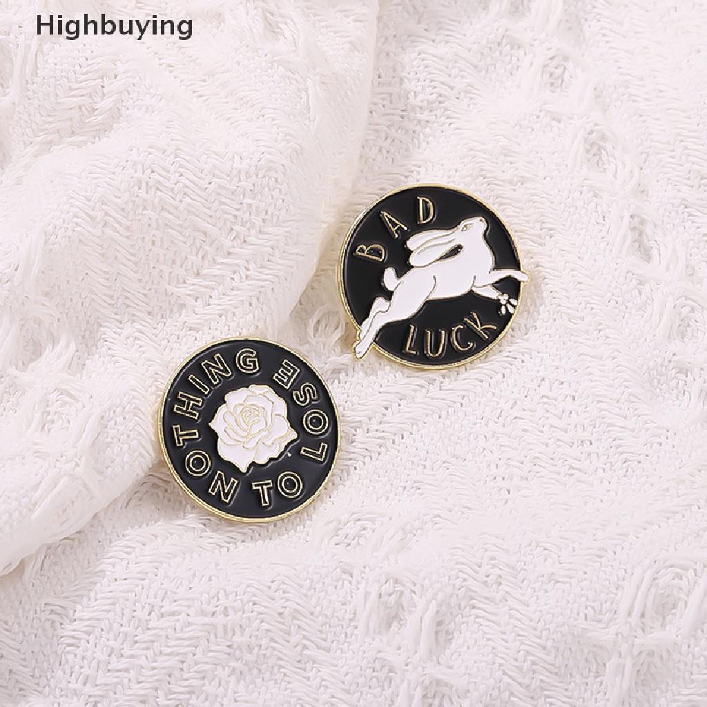 Bros Pin Enamel Bentuk Hewan Warna Hitam Dan Putih Gaya Punk Untuk Pakaian Glory