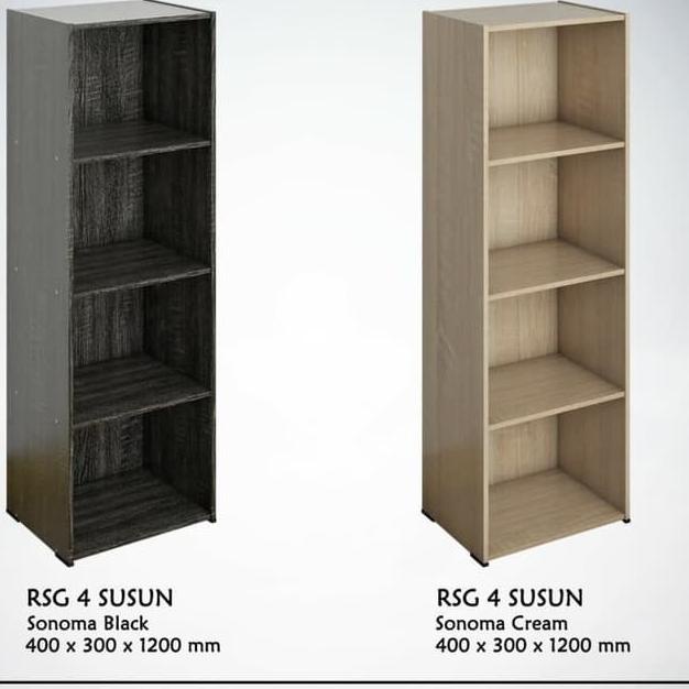 RAK BUKU SERBAGUNA SUSUN 4 KAYU RAK HELM LEMARI /' RAK BUKU MINIMALIS