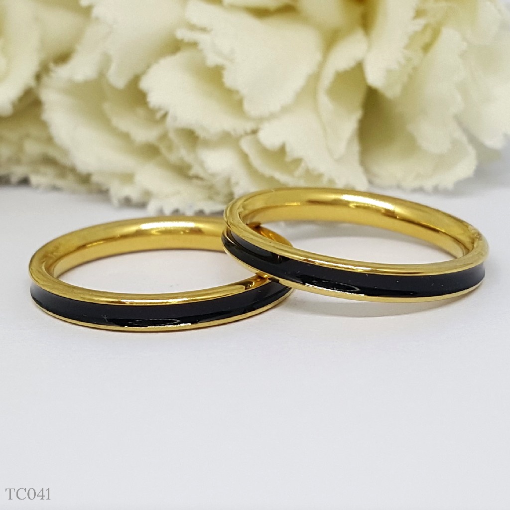 PGX Cincin Titanium Couple Tunangan Aksesoris Fashion Perhiasan Anti Karat - TC091