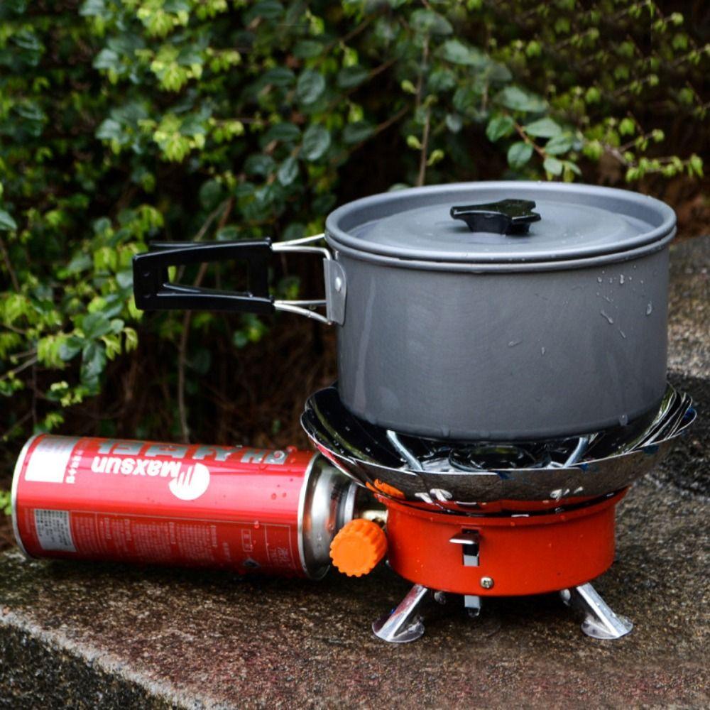 [Elegan] Kompor Butane Portable Windproof Cooking Untuk BBQ/Memancing Aksesoris Camping Outdoor Kompor Gas