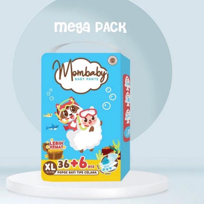 →➘✹ MOMBABY Pants Jumbo S58+6 L42+6 M54+6 XL36+6/ Popok Celana Pampers Mombaby Terlaku.