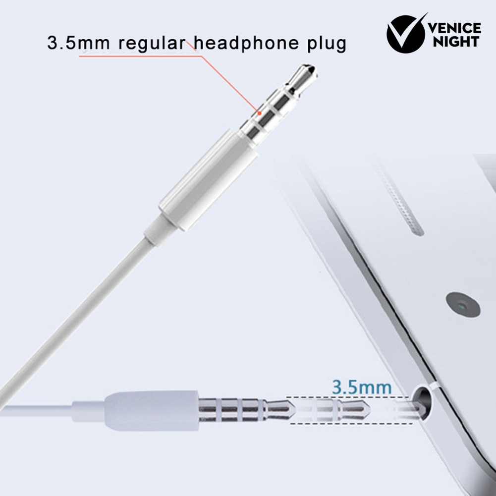 (VNEP) (Berkabel) 3.5mm Plug Setengah In-Ear HiFi Noise Reduction Earphone Headset dengan Mic