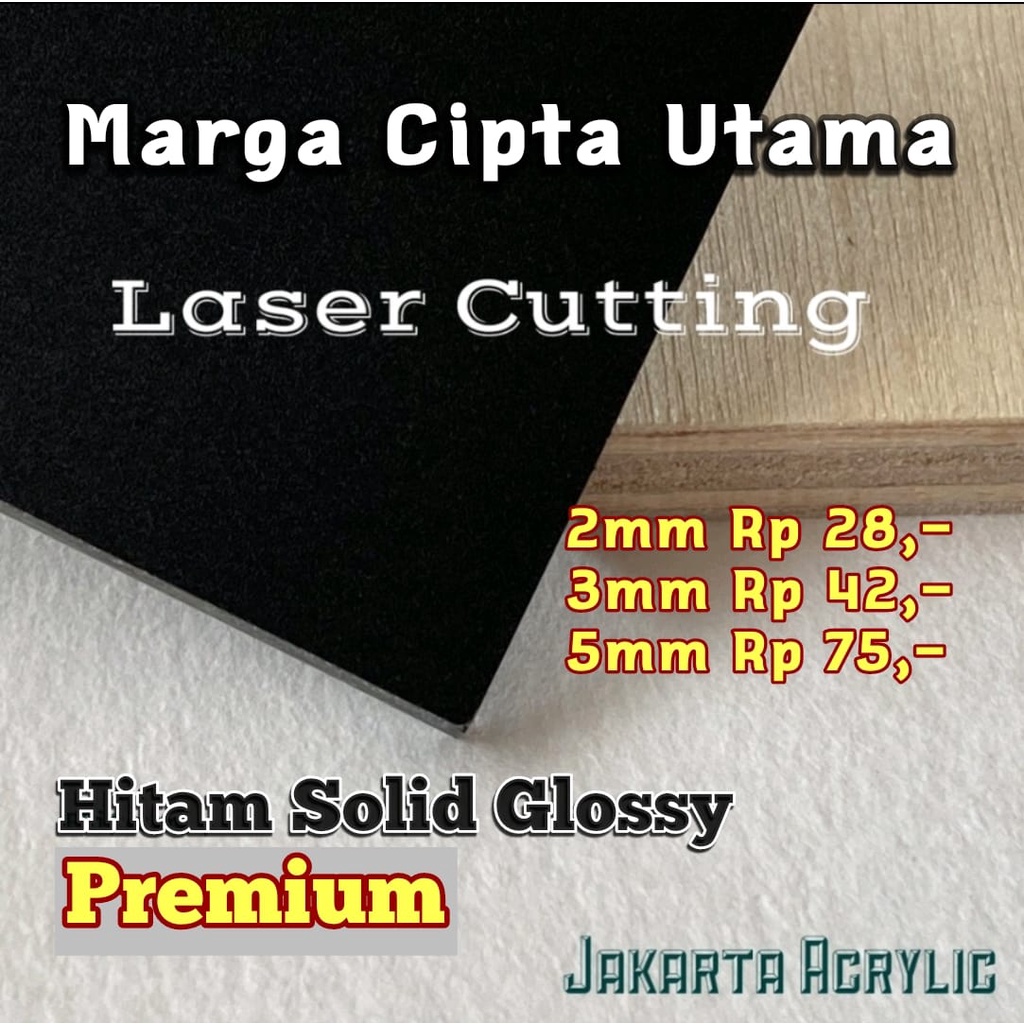 PREMIUM Acrylic 3mm Laser Cutting Hitam Pekat Potongan Akrilik Custom Black