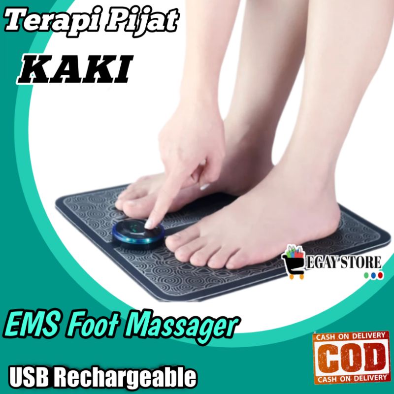 Jual Alat Terapi Kaki Listrik Kesehatan Pijat Akupuntur Ems Foot Massager Pad Elektrik Portable 0431