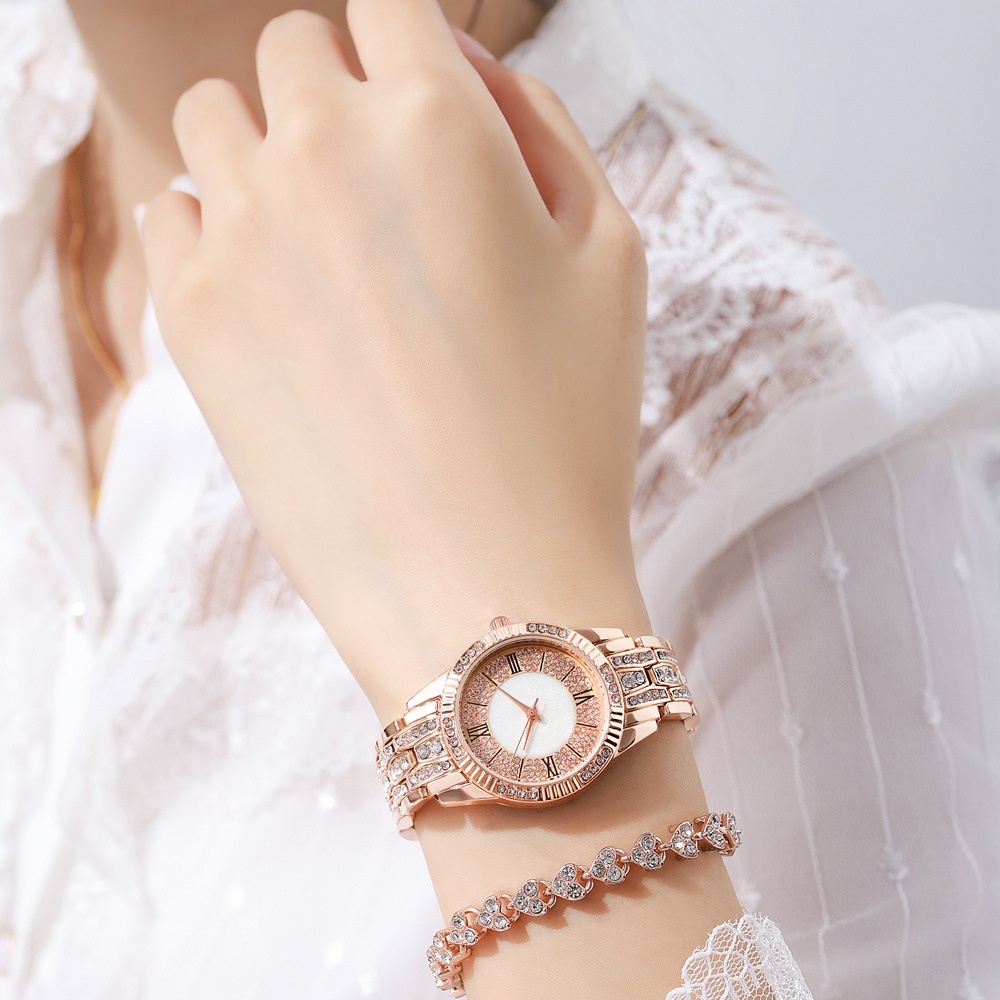 JAM TANGAN WANITA PESTA RANTAI GOLD MEWAH EMAS STAINLESS JAM119G1 IMPORT ANTI AIR NEMORA DIAMOND ELEGANT CEWEK MURAH REMAJA KEKINIAN KOREA BRANDED