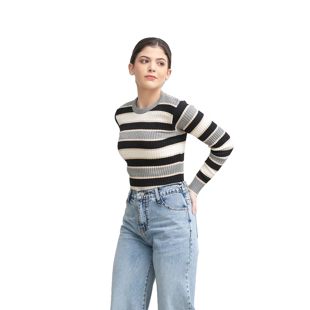 Bica Knit Inner Sweater wanita - press body-silver