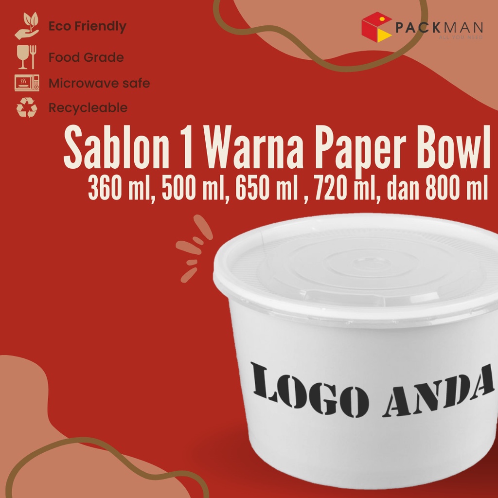 Jual PAPER RICE BOWL / BOX RICE PAPER BOWL / CUP RICE BOWL KERTAS POLOS