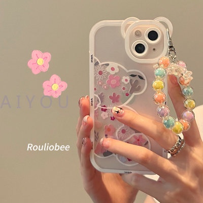 Soft Case Silikon Motif Kartun Beruang 3D Untuk iPhone 14 13 12 11 14 Pro Max XR X XS 6 7 8 Plus SE