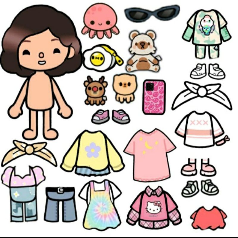 Printable Toca Boca Paper Doll And Clothes Activities For