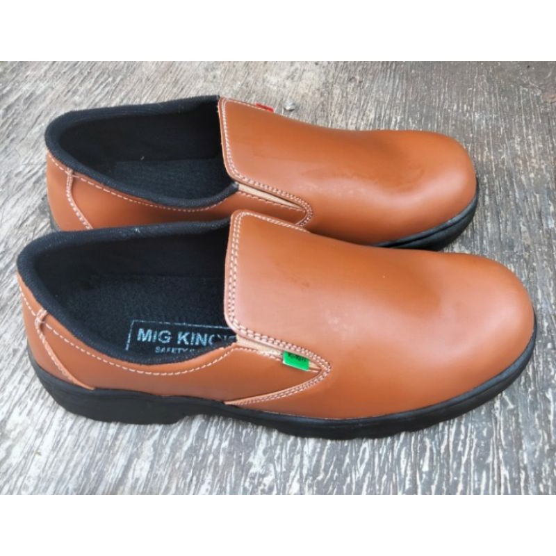 sepatu safety pendek slip on shoes pelindung sepatu kerja