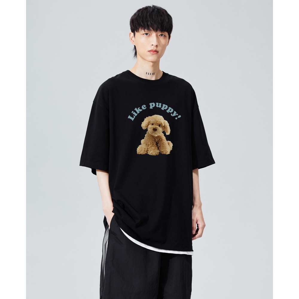 HUANG YOYO official shop atasan kaos Korean style kaos couple baju laki laki new winter productscouple short sleeve T-shirtAtmospheric comfortround neck print T-shirt