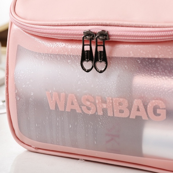 AWM Tas Washbag Transparan Besar / Tas Kosmetik Transparan / Tas Kosmetik Waterproof / Pouch WashBag / Organizer Bag