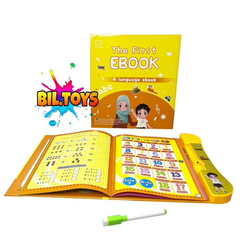 MAINAN EDUKASI ANAK E BOOK 4 BAHASA THE FIRST EBOOK MAINAN BUKU PINTAR ELEKTRONIK ANAK 4 BAHASA DILENGKAPI PORT USB EBOOKS MUSLIM