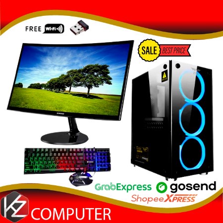 Paket Lengkap PC Gaming i7 VGA GT 1030 2GB Ram 16GB SSD 120GB Include 24 Samsung Curved