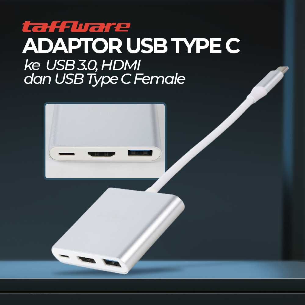 Taffware USB Type C 3.1 to USB 3.0 HDMI USB Type C - HPQ1034 - hpq1034