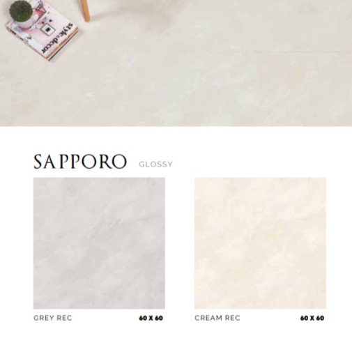 PLATINUM KERAMIK SAPPORO CREAM REC 60X60 GRADE A