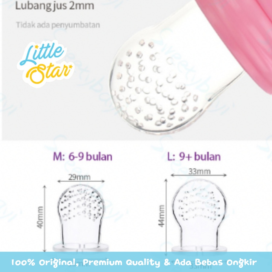 Empeng Gigitan Anak Bayi Little Star Motif Polos
