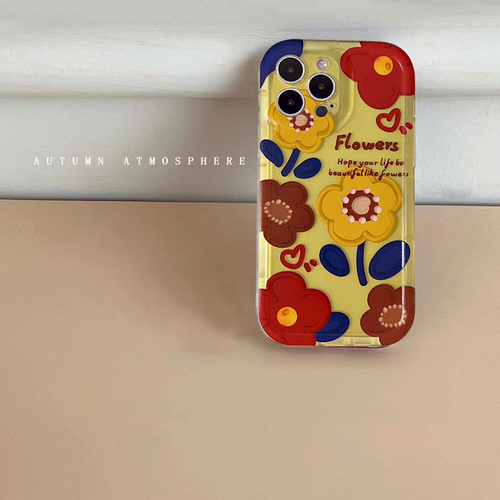 Ins Soft Case Hp Transparan Gambar Bunga Untuk Iphone 14 / 11 / 12 / 13pro MAX