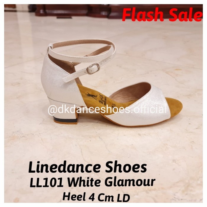Boots Sepatu Linadance, Sepatu Dansa (Ll 101 White Gl 4Cm) D&K Dance Shoes