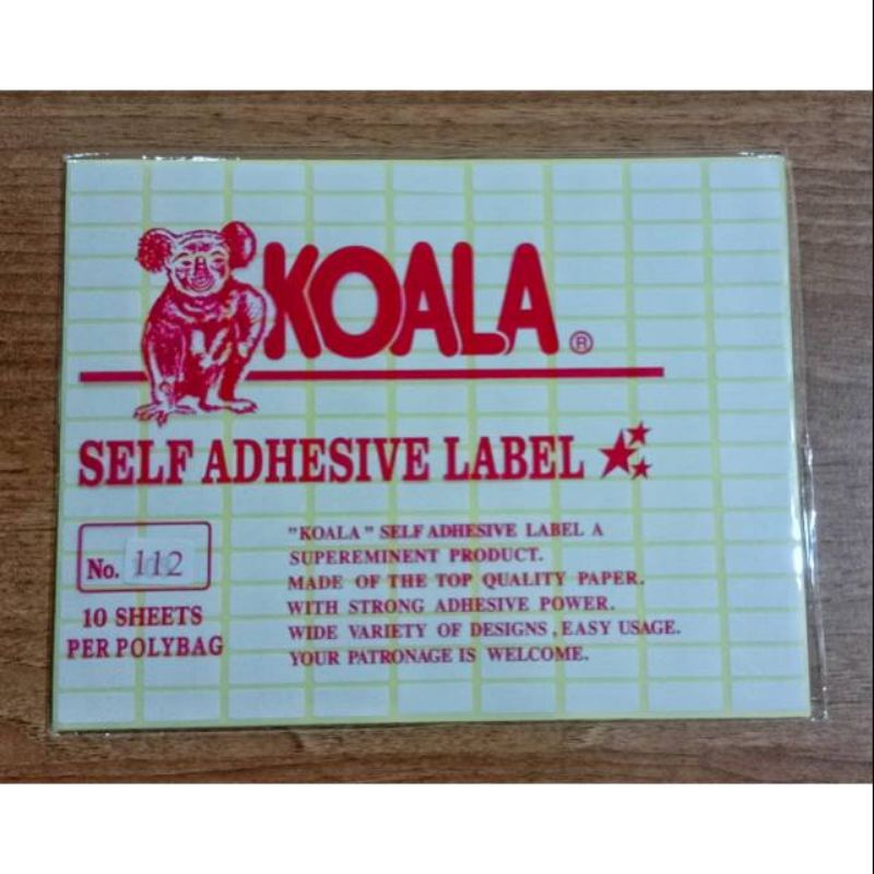 

KOALA label 112 pack isi 10lembar