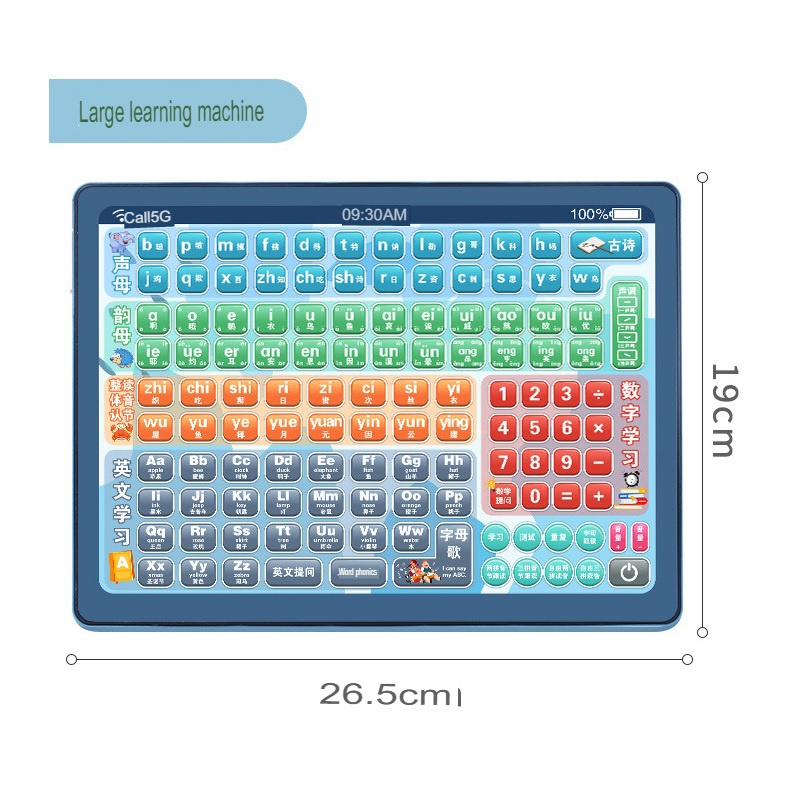 Mainan Edukasi Mesin Membaca Pinyin Learning Pad Machine Papan Suara Bahasa Cina 3in1 Belajar Mandarin Alphabet Berhitung Matematika Audio