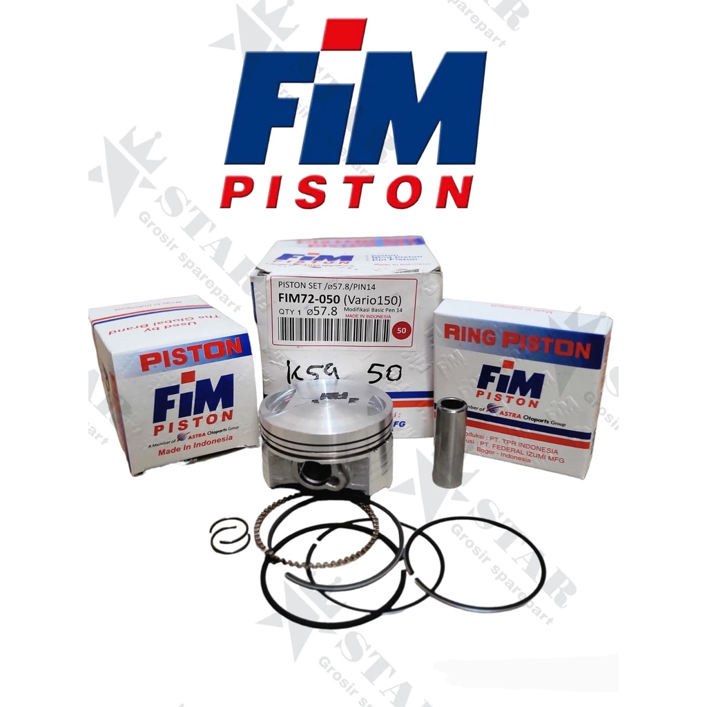 PISTON KIT / SEHER PAKET VARIO 150 LED K59 FIM 72