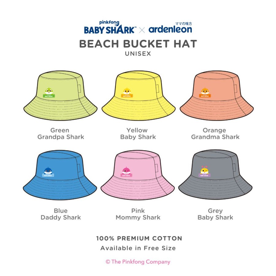 Arden leon Pinkfong Baby Shark Beach Bucket Hat