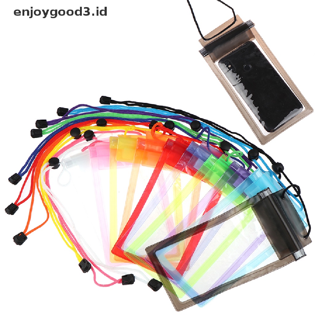 1pc Tas Pouch Handphone 3 Lapis Anti Air Untuk Berenang / Diving